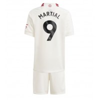 Camisa de Futebol Manchester United Anthony Martial #9 Equipamento Alternativo Infantil 2023-24 Manga Curta (+ Calças curtas)